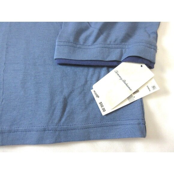 Tommy Bahama Men's LS Cotton Modal Big & Tall Crew Neck Tee Shirt Denim Blue NWT - Picture 3 of 4